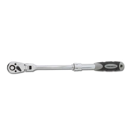 Steelman Pro 3/8-Inch Drive 72-Tooth Extendable Flex-Head Ratchet (9.5 - 13.5-Inch Length) 96755